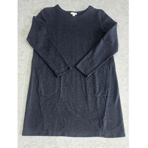 PureJill  Mini Jersey Dress Pockets 57% Pima Cotton Blend, Blue, Sz S Petite